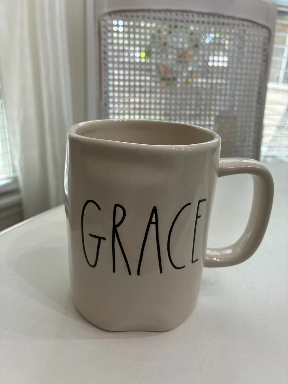 Rae Dunn Grace Ceramic Coffee Mug - Cream